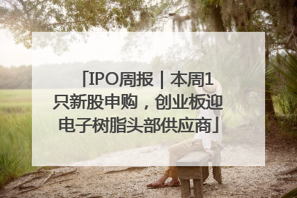 IPO周报｜本周1只新股申购，创业板迎电子树脂头部供应商